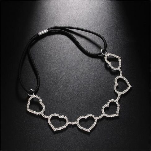 Shining Rhinestones Heart Thigh Chain Summer Beach Festival Rave Heart Leg Chain Adjustable Elastic Heart Thigh Body Chain Jewelry for Women Party in Saudi Arabia