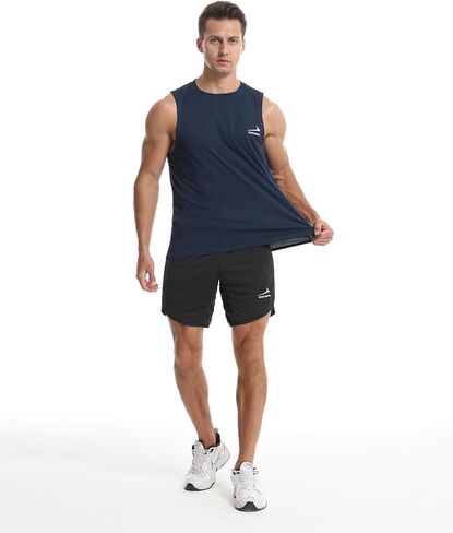 Men's Tank Tops Sleeveless Gym Shirt Running Athletic Top in Kuwait