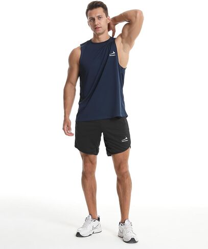 Men's Tank Tops Sleeveless Gym Shirt Running Athletic Top in Kuwait