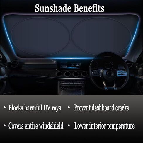 Windshield Sun Shade Foldable,Sun Visor for Car Windshield,Car Sun Shade Windshield,Sunshade for Car Windshield SUV,Car Shades for Front Windows,Car Window Shades Front Windshield,Sun Shade Car in Saudi Arabia