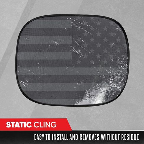 Motor Trend USA Black American Flag Car Window Shades, 2-Pack (18" x 14") - Car Window Covers Block Heat and Glare, Ideal Car Window Shade for Baby Pets Kids Travel, Car Window Shades for Side Window in Saudi Arabia