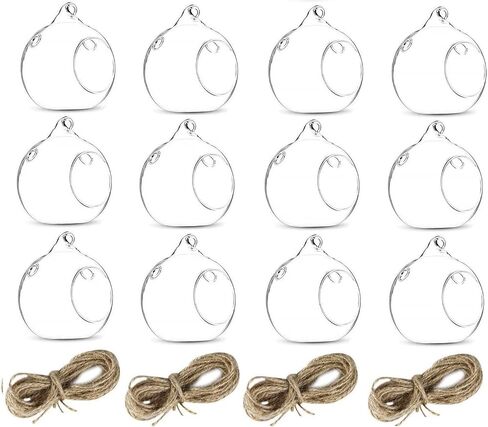Sziqiqi 3.15inch Glass Globes Hanging Tea Light Holder Glass Terrarium Container Wedding Candle Holder Centerpiece Hanging Decoration Christmas Ornaments 10pcs+2 Extra in Saudi Arabia