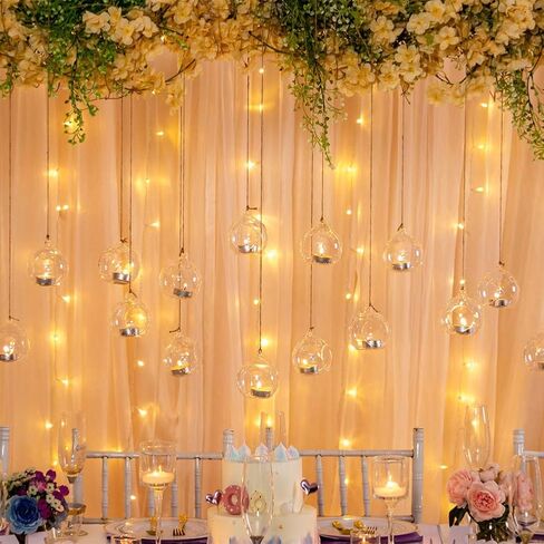 Sziqiqi 3.15inch Glass Globes Hanging Tea Light Holder Glass Terrarium Container Wedding Candle Holder Centerpiece Hanging Decoration Christmas Ornaments 10pcs+2 Extra in Saudi Arabia