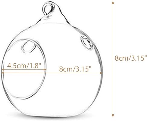 Sziqiqi 3.15inch Glass Globes Hanging Tea Light Holder Glass Terrarium Container Wedding Candle Holder Centerpiece Hanging Decoration Christmas Ornaments 10pcs+2 Extra in Saudi Arabia