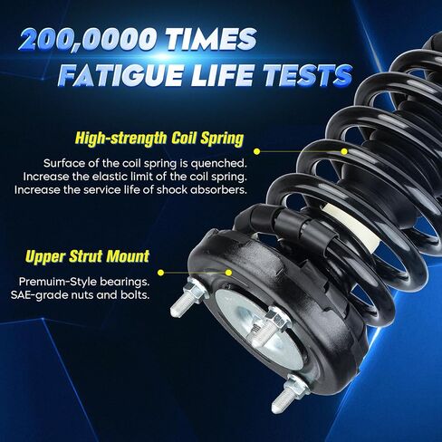 Front Strut Shock Assembly w/Coil Spring for Hyundai Azera 2006-2011, Sonta 2006-2010, Replace 172281, Left & Right, 2PCS in Saudi Arabia