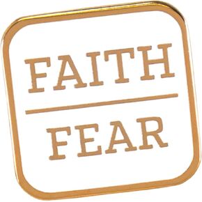 Christian Theme Enamel Pin by LifeBeats | Cute Pin for Clothes, Jackets, Hats, Bags, and Lanyards | Lapel Pin with Sturdy Backing | Comes with a Greeting Card, (Faith Over Fear)