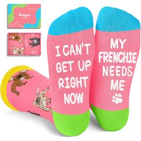 HAPPYPOP French Bulldog Gifts for Women Men - Novelty French Bulldog Socks Crazy Silly Fun Socks