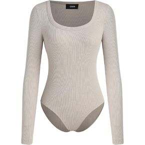 CIDER Women's U-neckline Solid Bodysuit