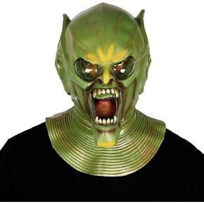 Scary Green Goblin Mask Alien Costume Realistic Full Face Costume Horror Party Decoration Halloween Props