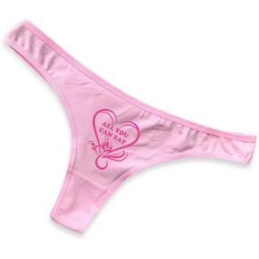 All You Can Eat Cotton T Back Women Sexy Cotton Underwear Thong Pink - Extra Small in Saudi Arabia