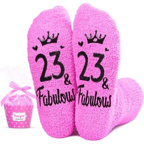 HAPPYPOP 23rd Year Old Birthday Gifts for Women - Socks for 23 Year Olds, Best Gifts for 23 Year Old Woman