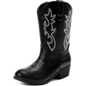 Cowboy Boots for Girls Pointed Toe Kids Cowgirl Boots Mid Calf Western Youth Cowgirl Boots Horse Riding Party for Toddler Little Big Kids