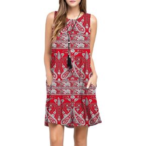 TOPONSKY Women's Casual T-Shirt Long Sleeve Swing Dress