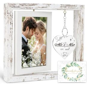 Wedding Gifts for Couples 2024, Bridal Shower Gifts, Bride gifts, Rotating Wedding Picture Frame 4x6, Engagement Gifts for Couples, Mr and Mrs Gifts, Couple Gifts, Bachelorette Gifts for Bride