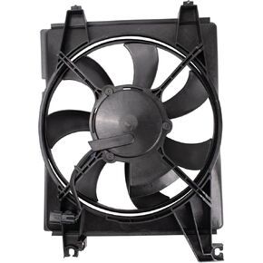 TRQ A/C Condenser Cooling Fan Assembly Compatible with 2001-2006 Hyundai Elantra 2003-2008 Tiburon HY3113105 HY3113108