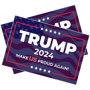 Trump 2024 Stickers, Pack of 2, Trump Make US Proud Again, take America Back Trump Flag, Trump Bumper Stickers, Trump Merchandise Decals for Cars, Laptops, Windows(Reflective Vinyl, 10 x 5)
