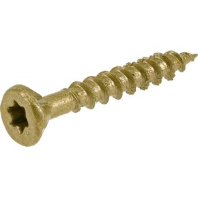 48605 Wood Screws, #8 x 1-1/4", Premium Outdoor Deck Screws, Rust Resistant, Epoxy Coated Bronze, 5lb Tub, 1215 pcs