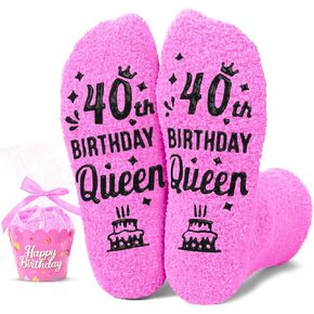 HAPPYPOP 40th Years Old Birthday Gifts for Women - Socks for 40 Year Olds, Best Gifts for 40 Year Old Middle Aged Woman, Gift Ideas for 40 Year Olds