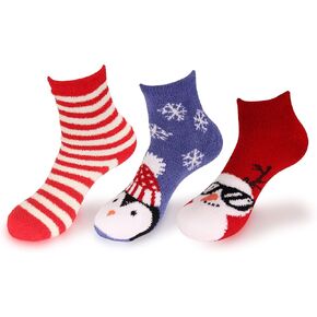 BambooMN Women's Christmas Xmas Animal Super Soft Cozy Warm Fuzzy Comfy Home Indoor Outdoor Socks