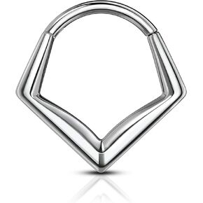 COCHARM Minimalist Triangle G23 Solid Titanium Septum Rings 16G Septum Jewelry Helix Daith Earrings for Women Surgical Steel Helix Daith Piercing Jewelry