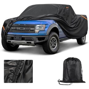 Heavy Duty Truck Cover fit for Toyota Tundra - Reinforced PU Coating,Waterproof 420D Oxford Fabric,All-Weather Protection Car Cover, Breathable Design