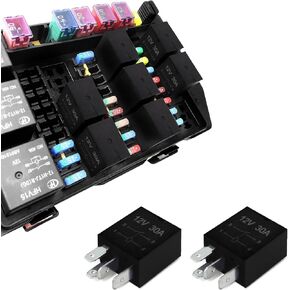 4Pcs 4 Pin 12V 30A Relay, Car Starter Switch Relays, Multi Purpose Auto Fuel Pump Relay,High Performance Waterproof Stable Relay Universal for Car Motor Automotive Replacement Accessories