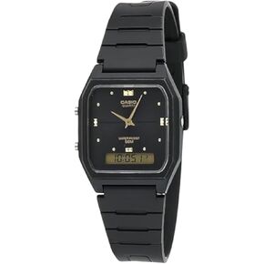 Casio AW48HE-1AV Men's Black Resin Band Analog Digital Dual Time Zone Watch