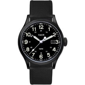 Vaer Men’s Field Watch, Quartz Movement for Accurate Timing, Scratch Resistant Sapphire Crystal, Locking Screw-Down Crown, Iconic Replica of The A-11 Military Watch for Men of WW2 - Gift Set for Men