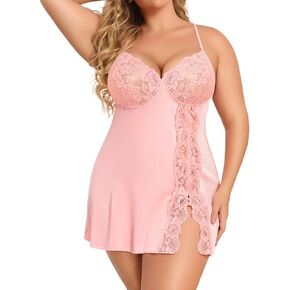 Avidlove Babydoll Nightgown For Women Plus Size Satin Slip Silk Negligee Nightie