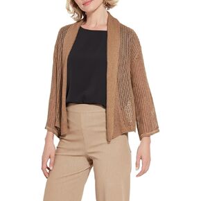 Lyssé Harper Linen Cardigan – Mesh Cardigan for Women and Open Front Cardigan Sweater with Long Sleeves