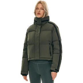 Orolay Women's Cropped Puffer Jacket Winter Stand Collar Quilted Down Coat Warm Fashion Zip Up Outerwear with Pockets