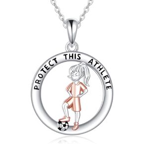 TIGER RIDER Sports Necklace for Women Sterling Silver Golf Soccer Heart Baseball Pendant Necklace Jewelry Gifts Birthday Holiday Gifts for Men Player Sports Fan
