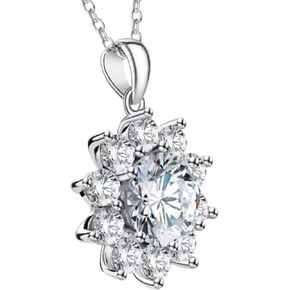 Jewelry for Wife Sunflower Moissanite Pendant Necklace for Women 1CT-3CT Wedding Anniversary Engagements Birthday Gifts for Her Daughter Girlfriend Mom on Christmas Valentines Mothers Day