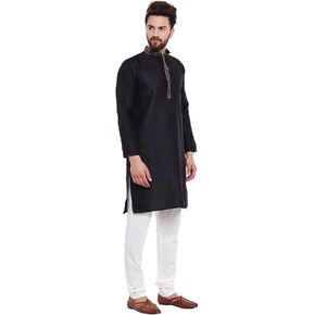 Men's Jacquard Silk Kurta & Churidaar Pyjama