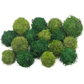 16 Pcs Green Moss Balls Decorative for Bowls Filler 10 Pcs 2" Faux Dried Moss Balls 2 Pcs 4" Artificial Moss Balls 4 Pcs 3" Green Moss Ball Bowl Fillers for Vase Filler Tabel Centerpiece Decor