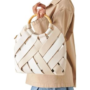Dolce Vita Sienna-B Woven Bucket Satchel, White