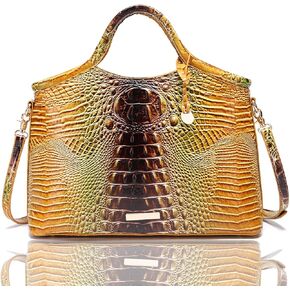 Crocodile Pattern Gradient Top Handle Satchel Large Tote Bag Casual Versatile Commuter Bag Leather Shoulder Strap