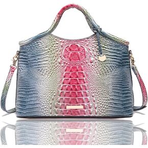 تمساح نمط التدرج مقبض علوي حقيبة كبيرة حمل حقيبة عادية تنوعا ركاب حقيبة جلدية حزام الكتف in Kuwait