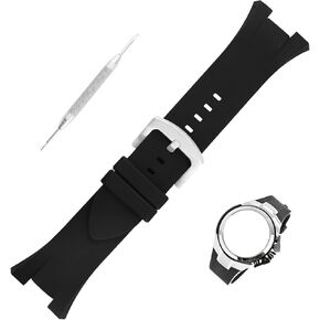 32mm×14mm Rubber Watch Band Compatible for Armani Exchange AX Series AX1040 AX1041 AX1042 AX1050 AX1067 AX1068 AX1070 Silicone Strap Wirstband accessories replacement for Men and Women