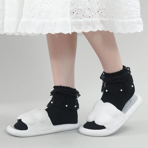 Ruffled Frilly Socks Women - Ankle Curn-Cuff Lettuce Edge Socks，Cute Breathable Casual Scrun Chy Crew Socks in Saudi Arabia