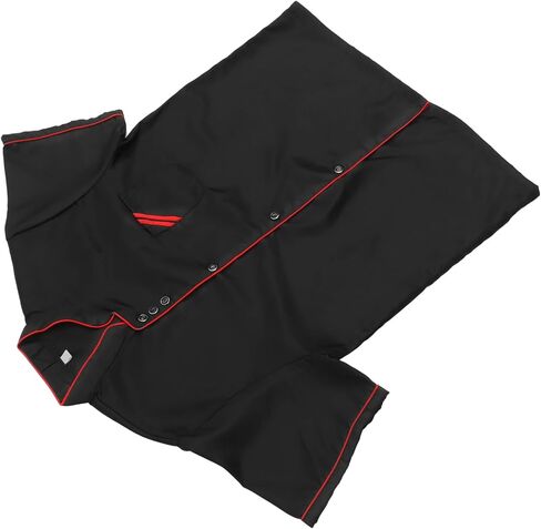 Unisex Short Sleeve Chef 6 Buttons Chef Coat Uniform Chef Coat Shirt Chef Coat Men for Service Restaurant (Black) in Saudi Arabia