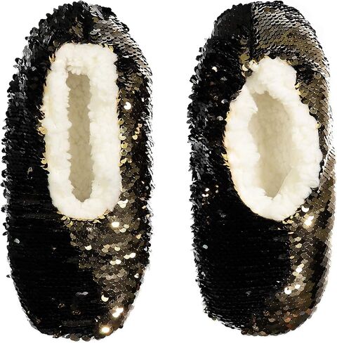 Fuzzy Babba Women's Sequin Slipper Socks in Saudi Arabia