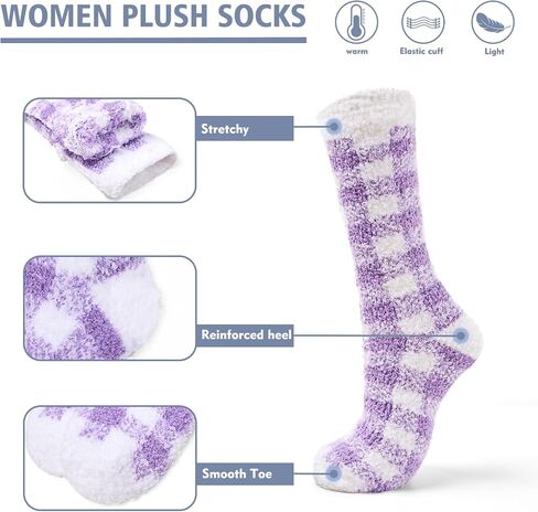 Women Winter Fuzzy Socks Thermal Plush Socks for Womens Thick Warm Slipper Socks for Ladies 3 Pack in Kuwait