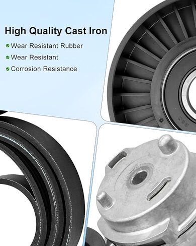 38382 Drive Belt Tensioner Pulley Assembly Kit Fit for Dodge Ram 1500 2500 3500 2003 2004 2005 2006 2007 2008 5.7L V8 Replace 53032130AA 53032130AC 38058 7PK2570 in Saudi Arabia