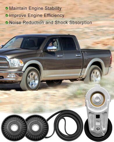 38382 Drive Belt Tensioner Pulley Assembly Kit Fit for Dodge Ram 1500 2500 3500 2003 2004 2005 2006 2007 2008 5.7L V8 Replace 53032130AA 53032130AC 38058 7PK2570 in Saudi Arabia