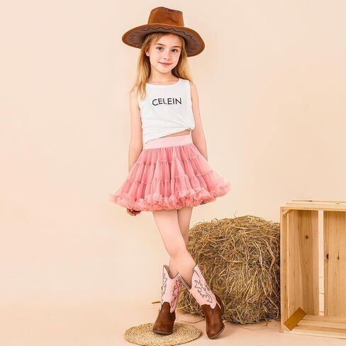 Cowboy Boots for Girls Pointed Toe Kids Cowgirl Boots Mid Calf Western Youth Cowgirl Boots Horse Riding Party for Toddler Little Big Kids in Kuwait