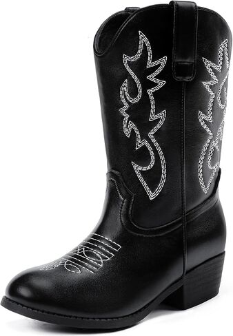 Cowboy Boots for Girls Pointed Toe Kids Cowgirl Boots Mid Calf Western Youth Cowgirl Boots Horse Riding Party for Toddler Little Big Kids in Kuwait