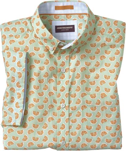 Johnston & Murphy Men's Short Sleeve Citrus Print Shirt in Kuwait