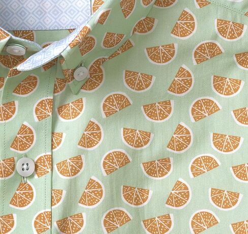 Johnston & Murphy Men's Short Sleeve Citrus Print Shirt in Kuwait