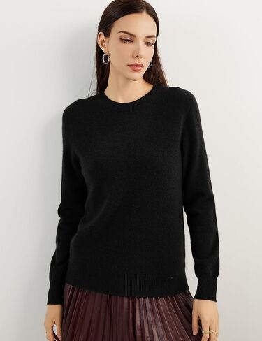 Women's 100% Pure Cashmere Sweater 2024 Fall Winter Crew Neck Long Sleeve Warm Soft Knitted Pullover in Kuwait
